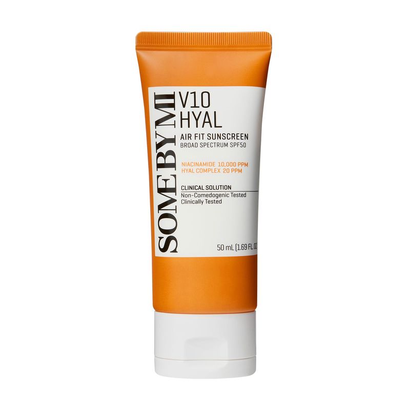 SOME BY MI V10 Hyal Air Fit Sunscreen - 1.69Oz, 50ml - Daily Moisturizing SPF 50 Korean Sunscreen for Face with UV Protection - No White Cast and Eye Irritation for Sensitive Skin - Korean Skin Care