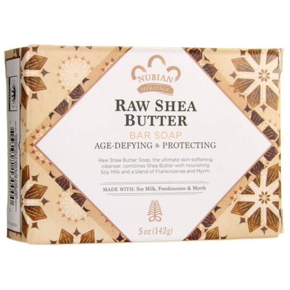 Nubian Heritage Bar Soap Raw Shea Butter with Soy Milk, Frankincense &amp; Myrrh -- 5 oz - 2pc