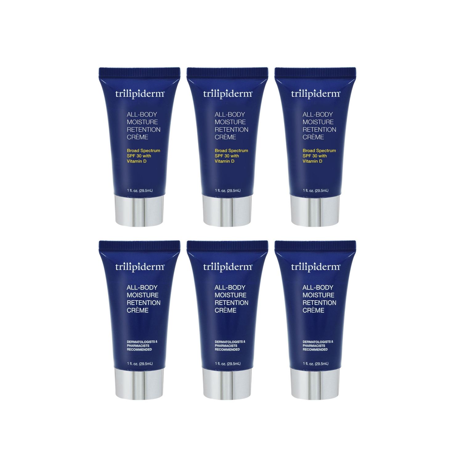 Trilipiderm All-Body Moisture Retention Crme 1oz x 3 + Broad Spectrum SPF 30 1oz x 3