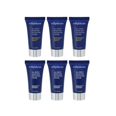 Trilipiderm All-Body Moisture Retention Crme 1oz x 3 + Broad Spectrum SPF 30 1oz x 3