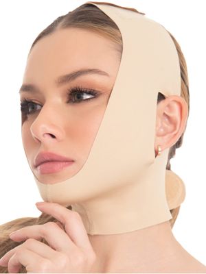 M&amp;D Face Slimming Chin Strap Lipo Compression Garment Mentonera Postquirrgica Facial Beige S