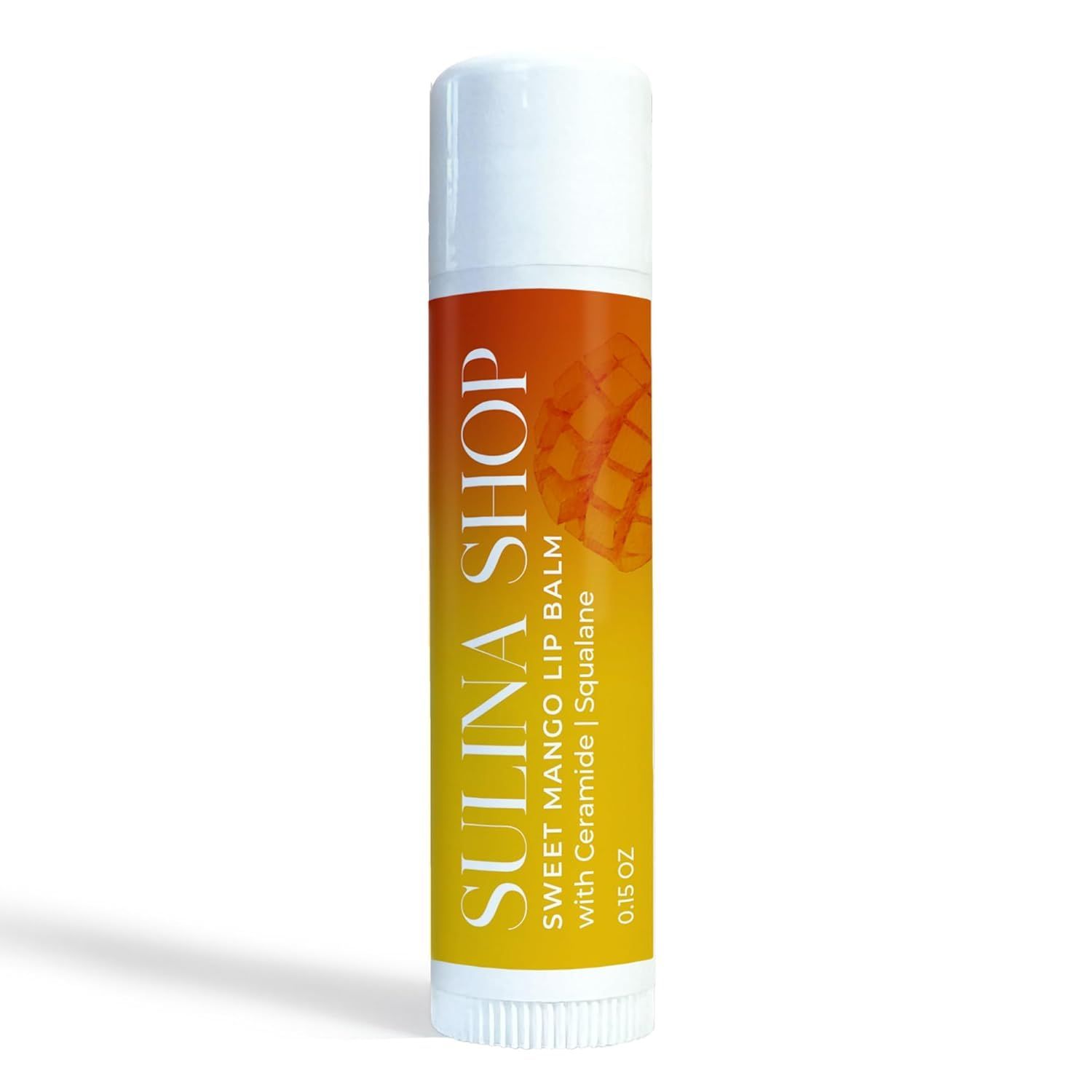 Mango Lip Balm Hydrating &amp; Nourishing, Natural, Long-Lasting Lip Moisturizer with Castor Oil, Barrier Protection, Smooth Lip Care, Chapped Lip Repair, Non-Waxy &amp; Cruelty-Free, Gentle for All Ages