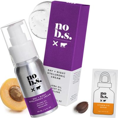 No B.S. (No Bad Stuff) Day &amp; Night Hydrating Cream for Face, Hyaluronic Acid, Jojoba Oil, Apricot Oil &amp; Squalane, Face Cream for All Skin Types, Skincare for Women &amp; Men, Travel Size, Vegan, 2 FL Oz