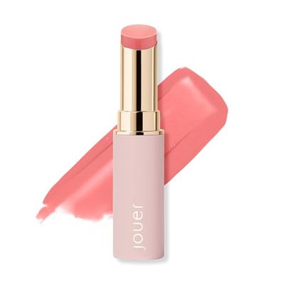 Jouer Essential Lip Enhancer Shine Balm - Enhancing Tinted Lip Balm - Moisturize, Plump, &amp; Nourishing Lip Care - Jojoba Seed Oil and Maxi Lip Formula for Moisturizing and Fullness, Peony