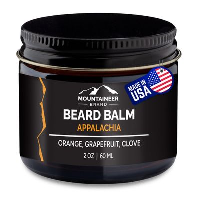 Mountaineer Brand Beard Balm for Men | All Natural Leave-In Conditioner to Moisturize Dry Itchy Skin | Beard Butter Hydrates, Softens Hair | Adds Shine | Appalachia (Citrus &amp; Spice) Scent 2oz