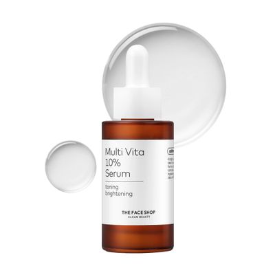 The Face Shop Alltimate Multivita 10% Serum, Vitamin C Face Serum, Brightening &amp; Hydrating Vegan Facial Serum for Sensitive Skin, Dark Spot Correcting Glow Serum, Even Skin Tone, Korean Skin Care