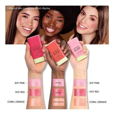 Lovelycat Blush Rare Beauty Liquid Blush Cream Blush Stick For Cheeks Natural Blendable Powder Blusher Stick On The Go Blush Brushes For Makeup Cheeks,Natural Waterproof, Long Lasting (3PC)