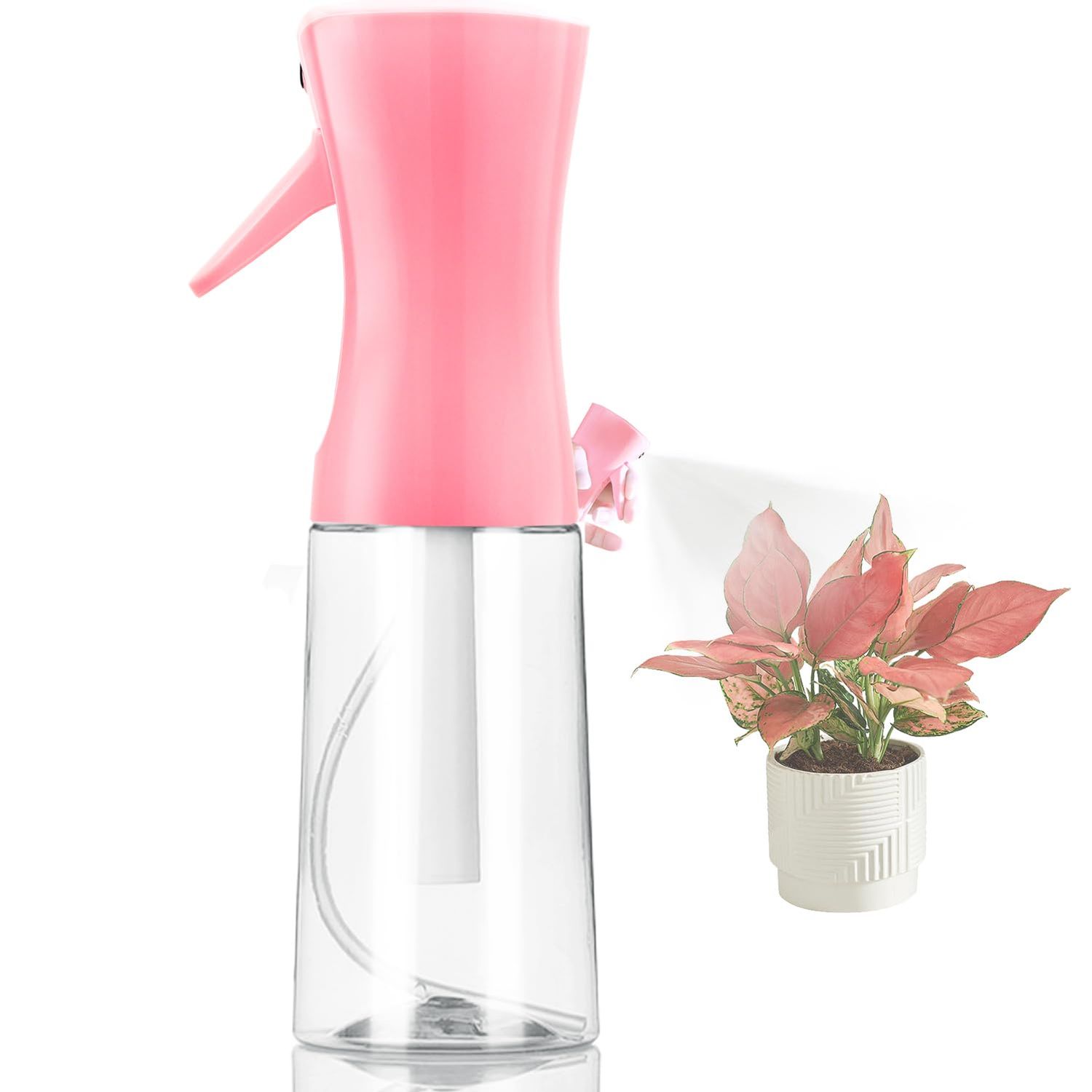 Spray Bottle, Fine Mist Spray Bottle for Hair, Ultra-Fine Continuous Spray Bottle for Skincare, Plant Care, Pet Grooming, Cleaning and Disinfection, Refillable Spray Container (1Pcs Dark Pink 6.8oz)