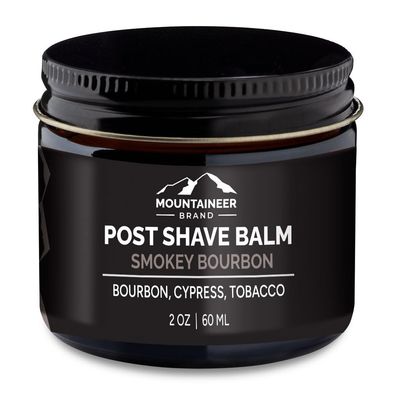 Mountaineer Brand All Natural Post Shave Balm | Soothes, Cools, and Refreshes Sensitive Skin After Shaving | Aftershave Lotion For Men | Calms Irritation | Smokey Bourbon Scent | 2oz
