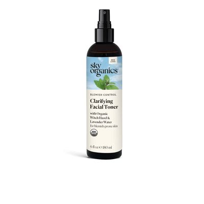 Sky Organics Blemish Control Clarifying Facial Toner for Face USDA Certified Organic to Purify, Balance &amp; Reduce Oiliness, 6 fl. Oz