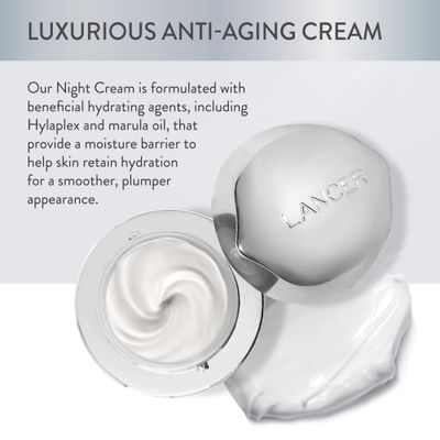 Lancer Skincare Intensive Night Treatment with Hylaplex and Marula Oil, Daily Anti-Aging Moisturizer, 1.7 Fluid Ounces
