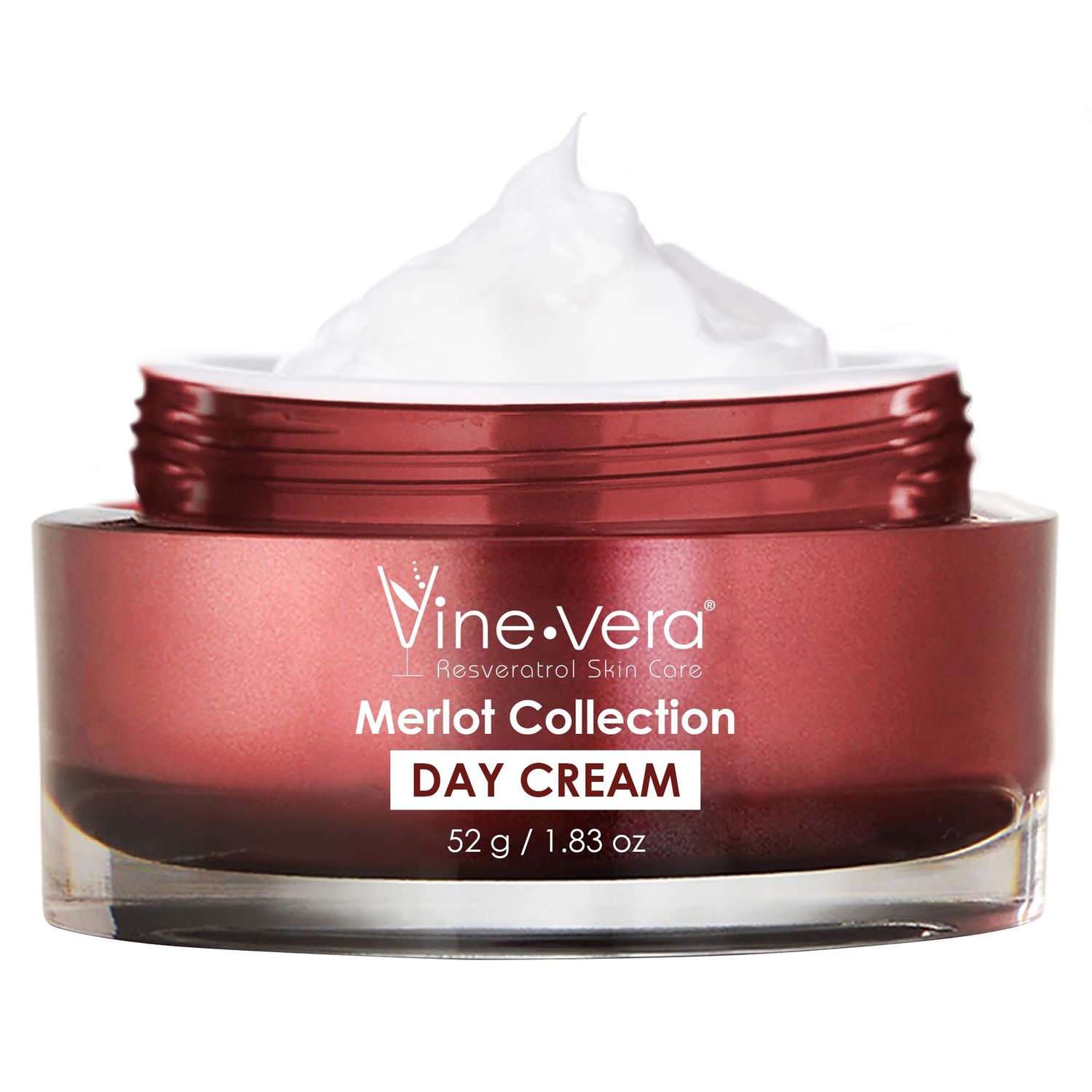 Vine Vera Resveratrol Merlot Moisture Day Cream Resveratrol Skin Care Face Moisturizer - Merlot Face Cream for All Skin Types Products for Anti Aging - 52 G / 1.83 Oz