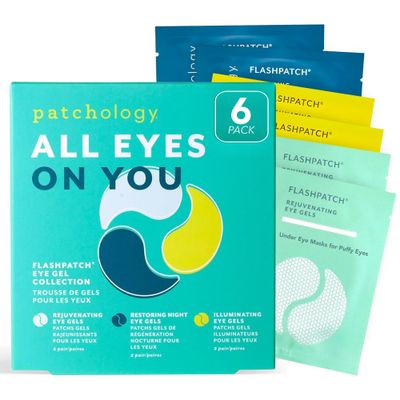 Patchology All Eyes On You Under Eye Mask - Retinol, Collagen &amp; Green Tea Infused - Eye Gels for Dark Circles, Puffiness, &amp; Wrinkles, Eye Patches for Night, Beauty Travel, Reduce Puffy Eyes (6 Pairs)