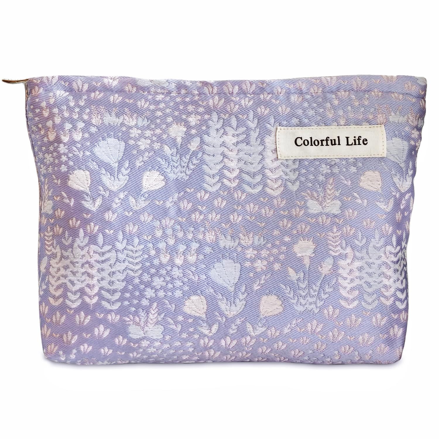 STARDW Aesthetic Floral Makeup Bag Cosmetic Bag Travel Toiletry Bag for Women Cute Pink Makeup Bag Organizer Large Skincare Bag Zipper Pouch
