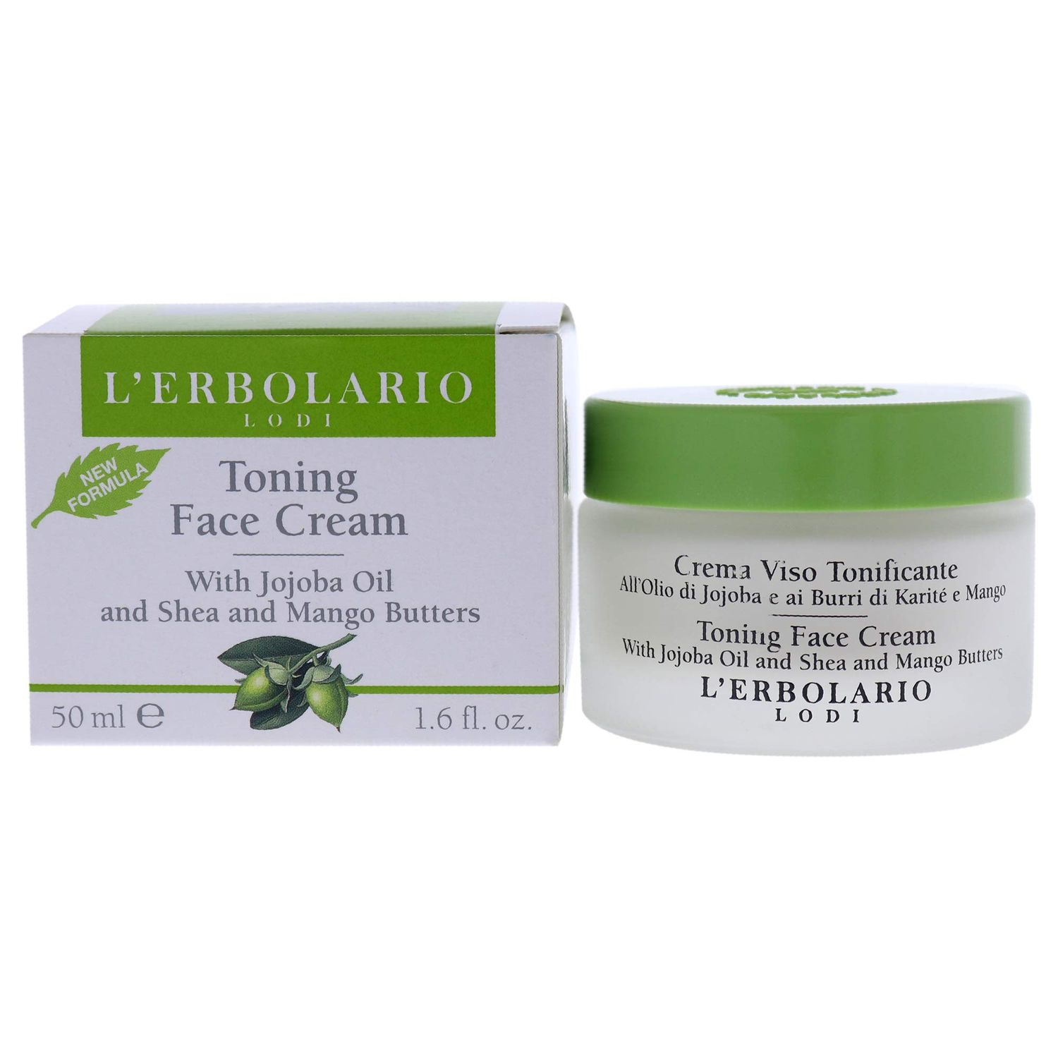 L&#39;Erbolario Toning Face Cream - Contains Jojoba Oil, Shea And Mango Butters - Moisturizing And Nourishing Treatment - Light Texture Can Be Applied Day Or Night - Tones And Softens Skin - 1.6 Oz