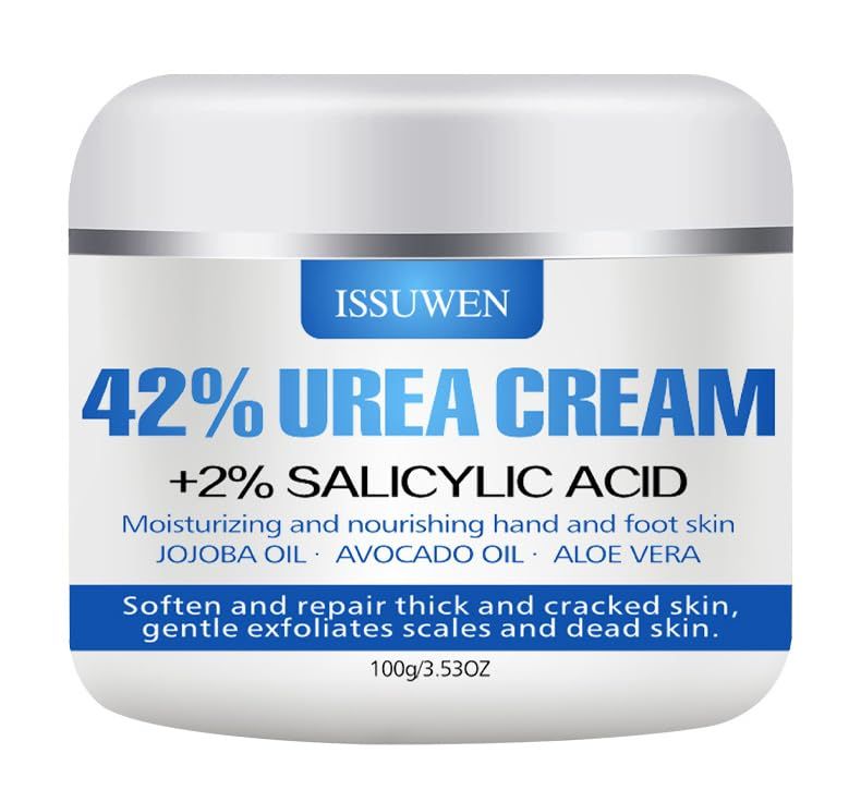 Urea Cream 42% Plus Salicylic Acid 2%, Urea Foot Cream for Foot Care Cracked Heel Treatment Knees Elbows Hands Repair Treatment, Feet Moisturizer Corn Callus Dead Skin Deep Moisturizes