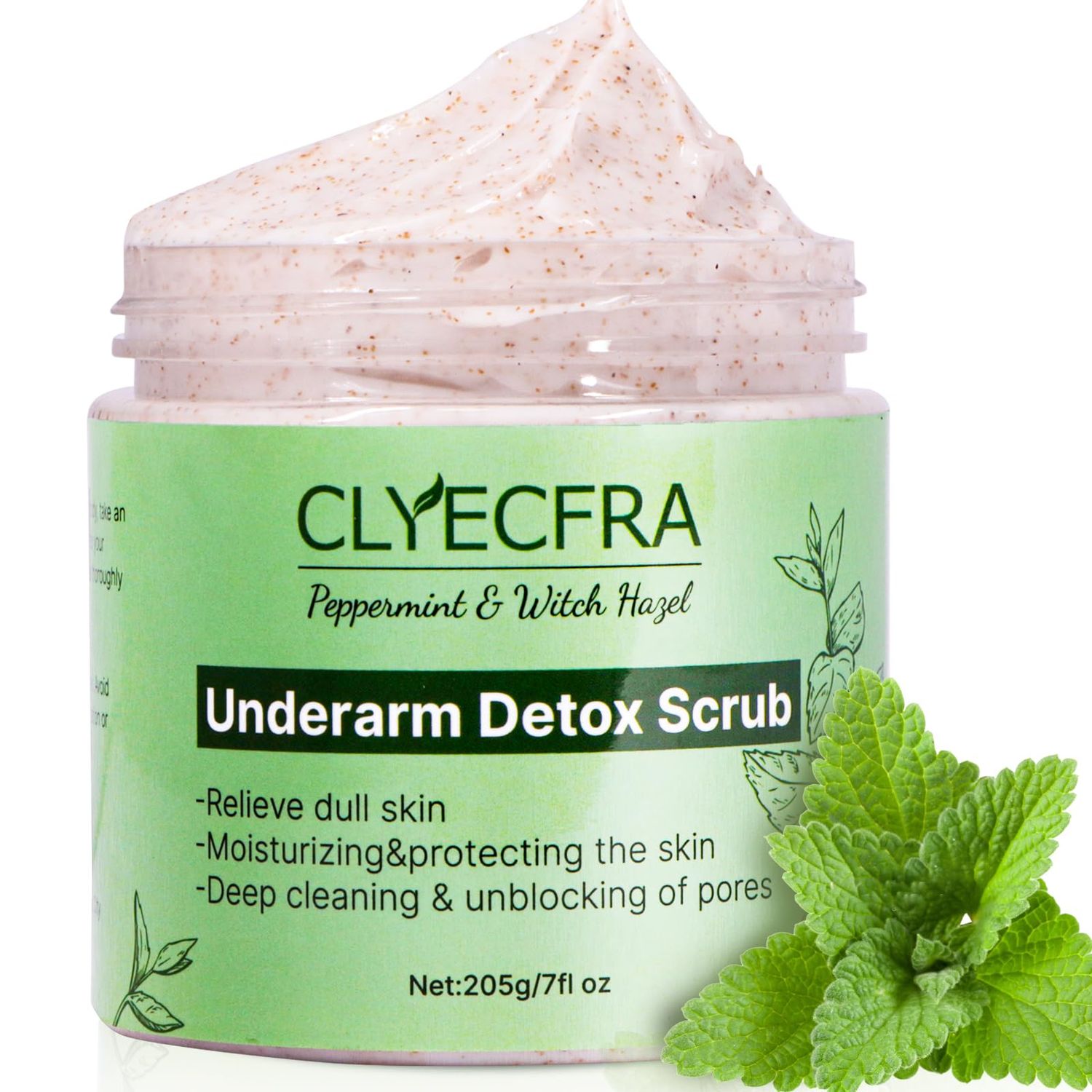 Peppermint Underarm Detox Scrub,Armpit Detox For Women,Body Scrub &amp; Detox Cleanse,Body Exfoliator Scrub For Deeply Cleanses,Exfoliates,Moisturizes&amp;Relieves Odor,for Armpits,Elbows,Knee &amp; Whole Body