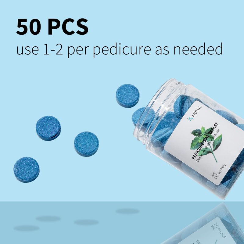 NOVAL Pedicure Supplies Spa Tablets Foot Bath Foot Soak for Softening Skin Care, 100g (Mint)