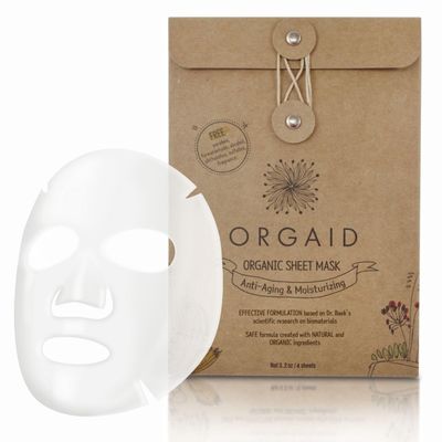ORGAID Organic Sheet Mask | Made in USA (Anti-aging &amp; Moisturizing, pack of 4)