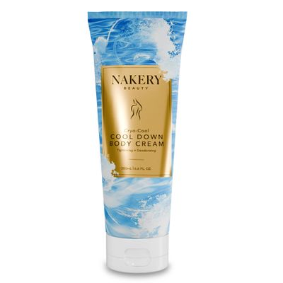 Nakery Cryo Cool Down Body &amp; Neck Firming Cream - Tightening Lotion With Caffeine &amp; Hyaluronic Acid for Sagging, Wrinkled &amp; Crepey Skin