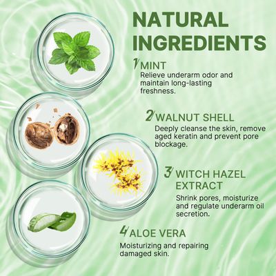 Peppermint Underarm Detox Scrub,Armpit Detox For Women,Body Scrub & Detox Cleanse,Body Exfoliator Scrub For Deeply Cleanses,Exfoliates,Moisturizes&Relieves Odor,for Armpits,Elbows,Knee & Whole Body