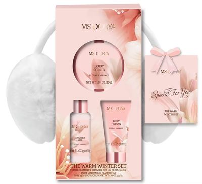 Valentines Day Gifts for Her, Spa Gift Baskets for Women - 5 Pcs Relaxing Self Care Gifts Set with Body Lotion &amp; Plush Earmuffs, Ideal Birthday Gifts for Women, Wife, Mom, Girlfriend
