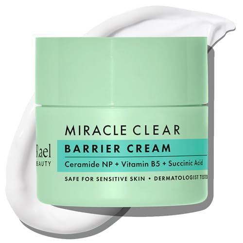 Rael Face Moisturizer, Miracle Clear Barrier Cream - Moisturizer Face Cream for Oily &amp; Acne Prone Skin, Korean Skincare, Lightweight, Succinic Acid, Hydrating Vitamin B5, Vegan, Cruelty Free (1.8 oz)