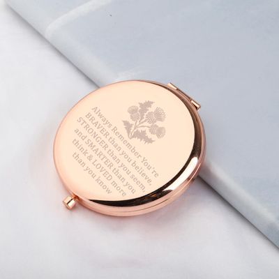 WSNANG Scottish Thistle Gifts Makeup Mirror Thistle Flower Gifts Scottish Blessing Gifts for Women Scottish Thistle Lover Gift (Thistle Mirror-rg)
