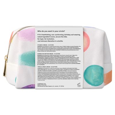 Mad Hippie Holiday Bag, Skin Care Travel Set - Vitamin C Serum, Corrective Peptide Serum, Triple C Night Cream (0.5 Oz Ea) + 3 Assorted Sachets, Gifts for Women (7 Piece Set)