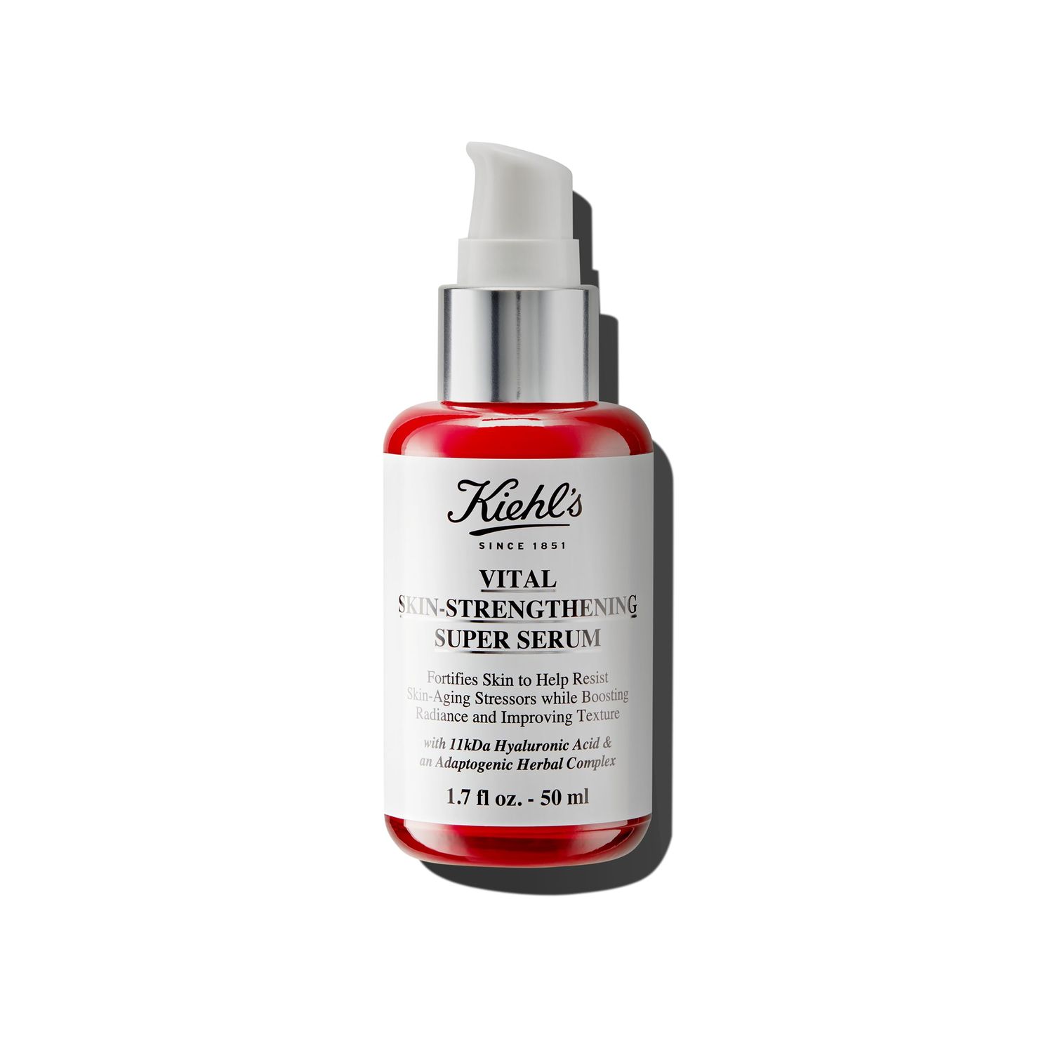 Kiehl&#39;s Vital Skin-Strengthening Hyaluronic Acid Super Serum, Boosts Radiance &amp; Smooths Fine Lines, Improves &amp; Renews Skin Texture, with Adaptogenic Herbal Complex, for All Skin Types - 1.7 fl oz