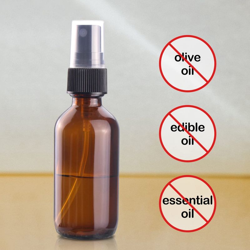 Wedama Mini Spray Bottles 2 oz, Amber Glass Spray Bottles, Empty Small Spray Bottles with Funnel Dropper, Fine Mist for Hair, Travel, Plants, Cleaning Solutions and Skin Care (4 Pack)