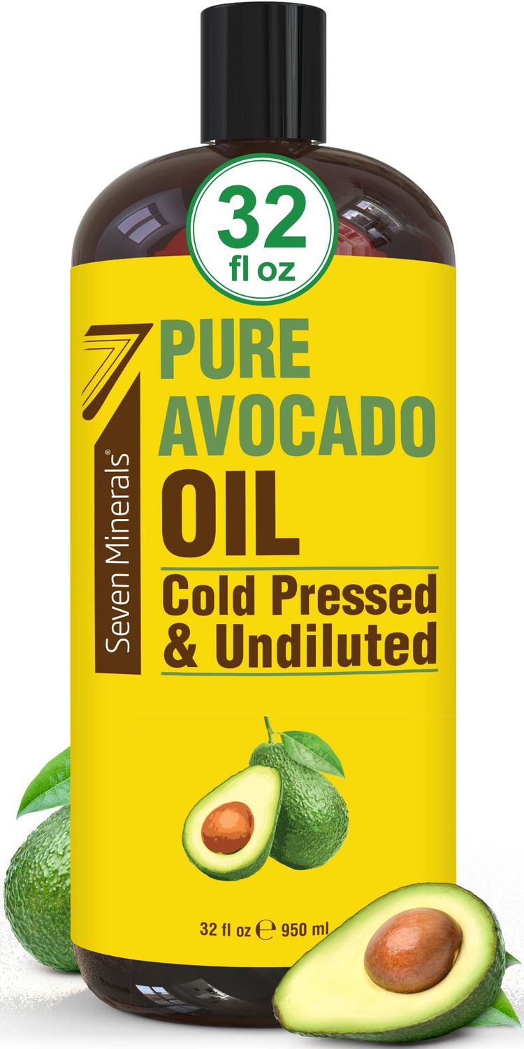 NEW Cold Pressed Avocado Oil For Hair, Skin, &amp; Face - Big 32oz - Premium Grade &amp; Hexane Free, 100% Pure, GMO Free, &amp; Non-Greasy Carrier Oil for Natural Hair and Skincare - Great with Essential Oils