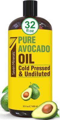 NEW Cold Pressed Avocado Oil For Hair, Skin, &amp; Face - Big 32oz - Premium Grade &amp; Hexane Free, 100% Pure, GMO Free, &amp; Non-Greasy Carrier Oil for Natural Hair and Skincare - Great with Essential Oils