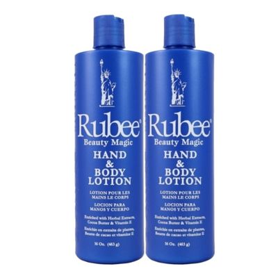 RUBEE Body &amp; Hand Lotion - Pack of 2 Non-Greasy Lotion for Women &amp; Men - 16 oz Cacao Butter Lotion for Extremely Dry Skin - Vitamin E Moisturizer
