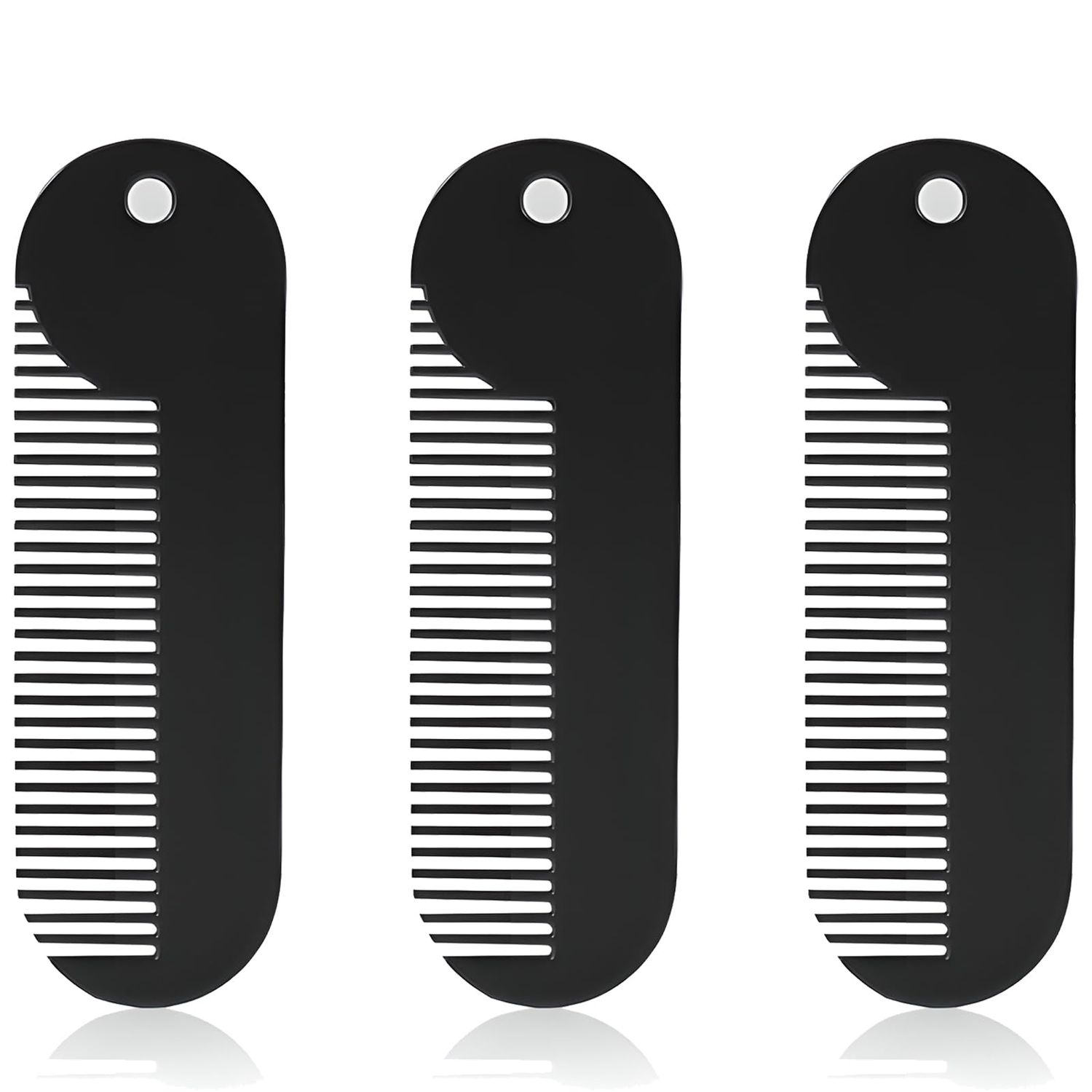 Jaasuee Beard Comb, Metal Fine Tooth Portable Mini Pocket Styling Beard Cleaning Comb, Ideal for Thinner Hair and Beard, Convenient and Wearable, Black
