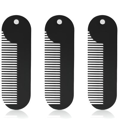 Jaasuee Beard Comb, Metal Fine Tooth Portable Mini Pocket Styling Beard Cleaning Comb, Ideal for Thinner Hair and Beard, Convenient and Wearable, Black