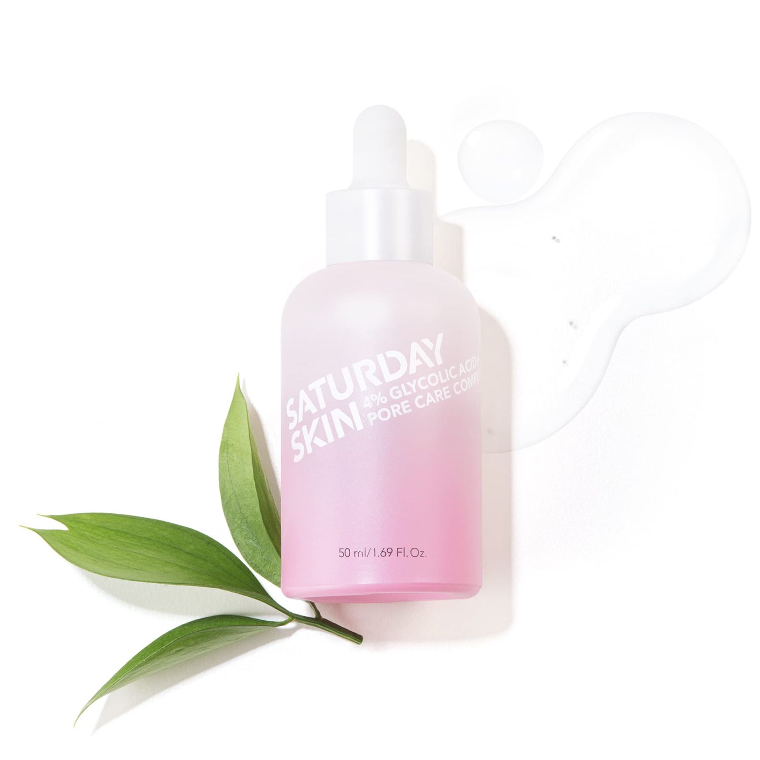 Saturday Skin Pore Serum Active Treatment for Face 4% Glycolic Acid Pore Care Complex Help Refine Skins Texture Reduce Pores Sebum Control AHA Acne Pimple Pore Essence Anti-Aging(1.69 Fl. Oz. 50ml)