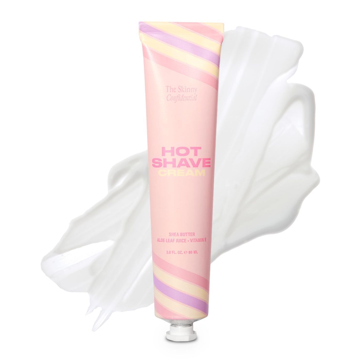 The Skinny Confidential Shave Cream - Women&#39;s Face Shaving Cream for Dermaplaning to Remove Facial Hair &amp; Peach Fuzz - Nourishing &amp; Moisturizing Shea Butter, Aloe Leaf Juice &amp; Vitamin E