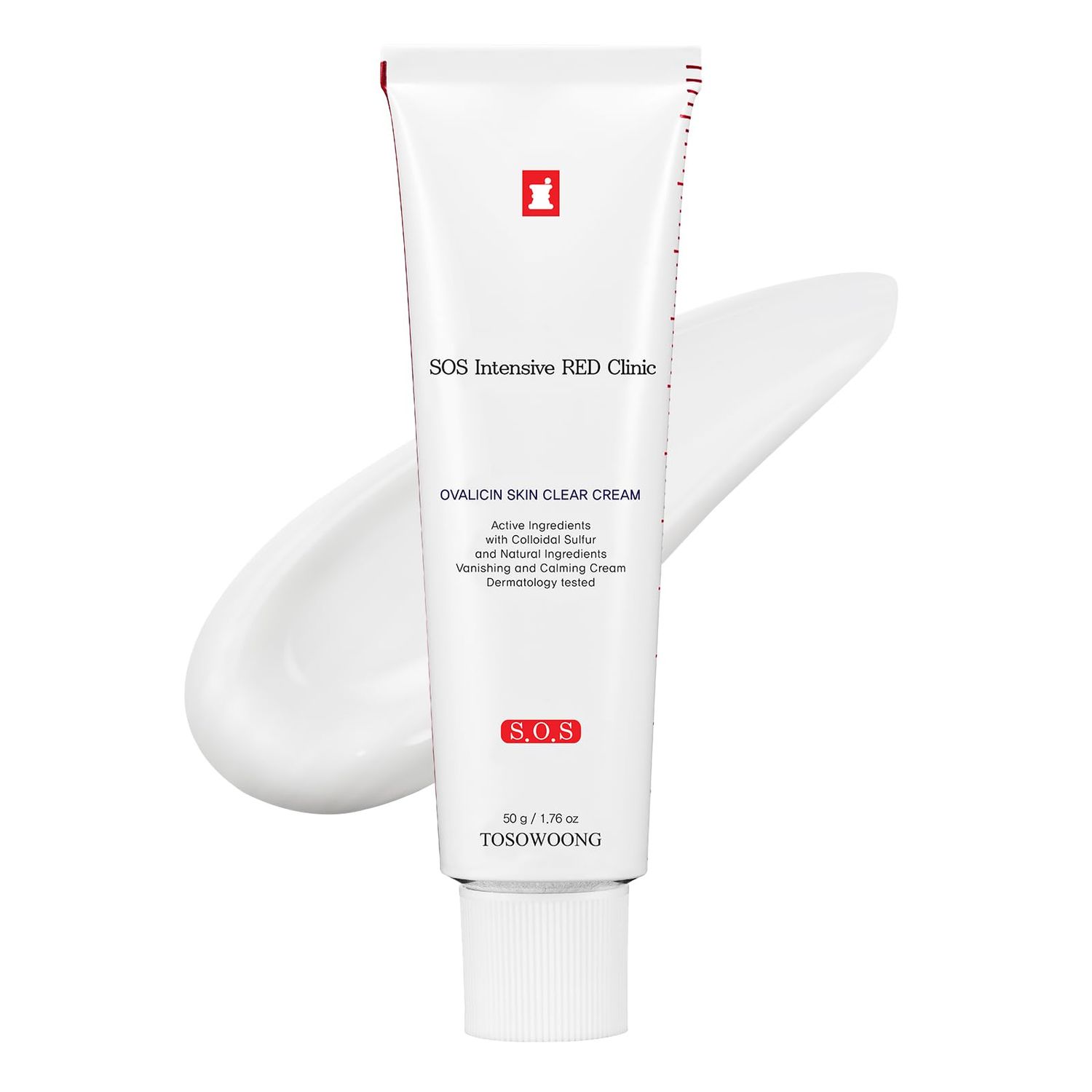 TOSOWOONG Ovalicin Skin Clear Cream, Skin Soothing, Moisturizing with Niacinamide and Sulfur, Korean Skincare, 50g, 1.76 oz.
