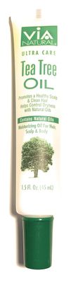 VIA Natural Ultra Care Tea Tree Oil Concentrated Natural Oil 1.5oz - Promotes A Healthy Scalp &amp; Clean Hair. Natural Antibacterial Oil, Helps Control Dryness and Dandruff by Via Natural