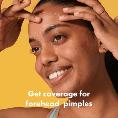 Hero Cosmetics Mighty Patch Forehead Patch - Hydrocolloid Acne Pimple Patch, Contoured to Cover Larger Area of Zits and Blemishes - Drug-Free and Suitable for Sensitive Skin (5 Count)