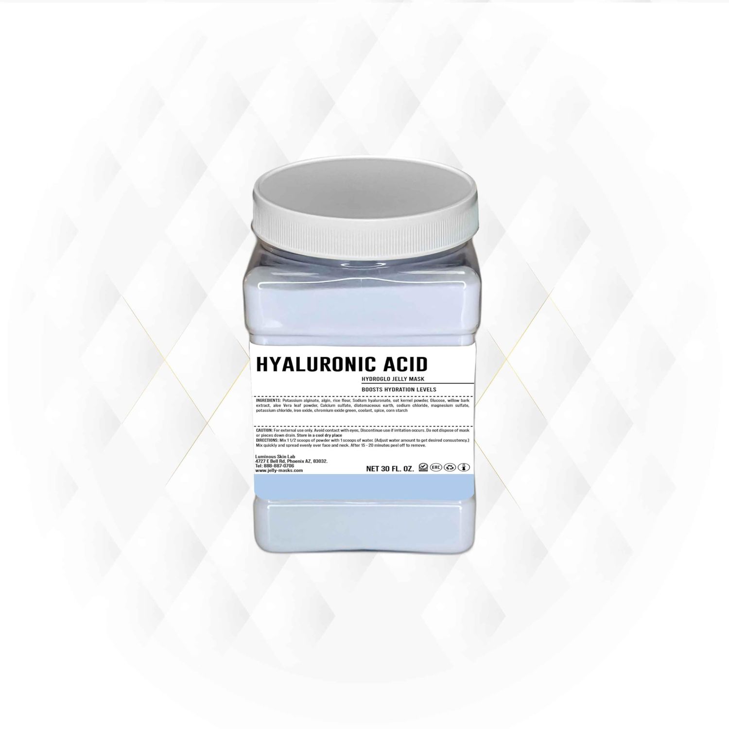 Luminous Hyaluronic Acid Jelly Mask - Professional Peel Off Facial Mask for All Skin Types - Rejuvenate, Nourish, and Hydrate Your Skin | 30 Fl Oz