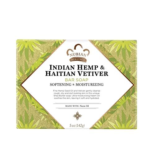 Nubian Indian Hemp and Haitian Vetiver Soap, 5 Ounces (Pack of 3)