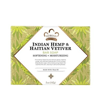 Nubian Indian Hemp and Haitian Vetiver Soap, 5 Ounces (Pack of 3)