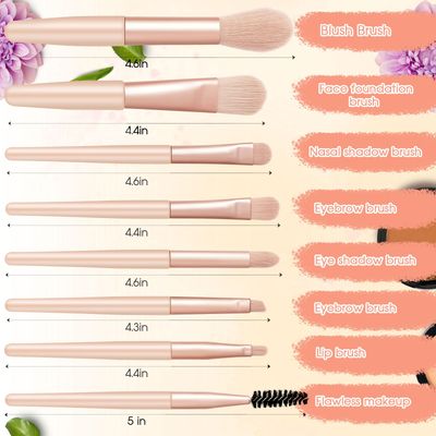 Tioncy 12 Sets Travel Makeup Brush Set Brushes Bag Bridesmaid Gift Synthetic Fibre Face Make up Brushes Angled Blush Brush for Wedding Bridal Shower Favors Bachelorette Party Gift (Ivory Beige)