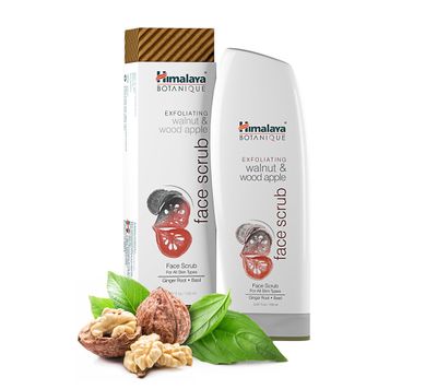 Himalaya Botanique Exfoliating Walnut &amp; Wood Apple Face Scrub for All Skin Types, Free from Parabens, SLS and Phthalates, Facial Scrub with Ginger and Basil, 5.07 oz/150 ml (1 PACK)