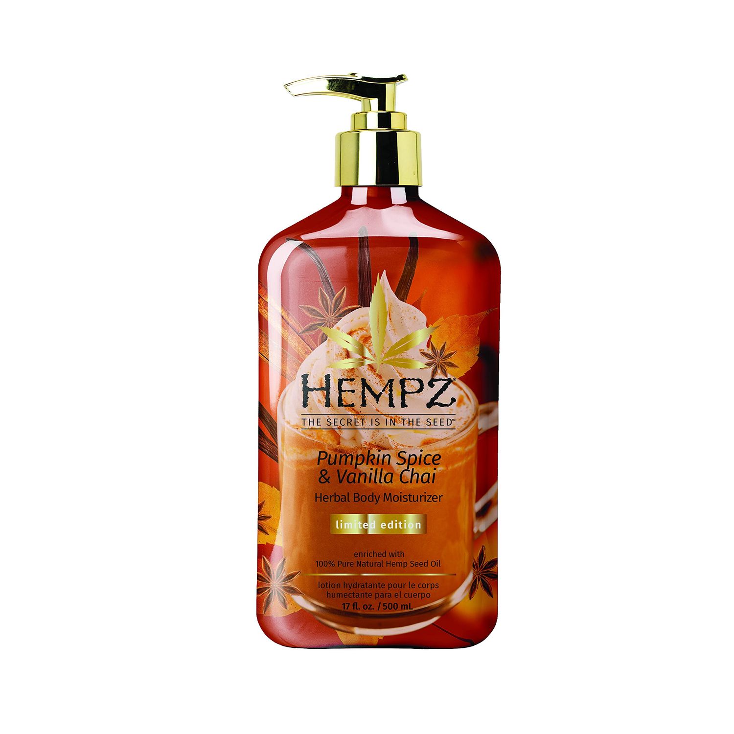 Limited Edition Pumpkin Spice &amp; Vanilla Chai Herbal Body Moisturizer 17 oz.