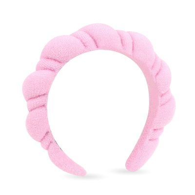 Ondder Pink Makeup Headband Spa Headband for Washing Face Sponge Face Wash Headband Cute Skin Care Headbands Hair Band Puffy Skincare Facial Make Up Hair Headband Head Bands for Women Girls