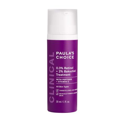Paula&#39;s Choice CLINICAL 0.3% Retinol + 2% Bakuchiol Treatment, Anti-Aging Serum for Deep Wrinkles &amp; Fine Lines, Fragrance-Free &amp; Paraben-Free, 1 Ounce