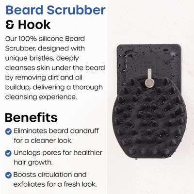 The Man Silicone Beard Scrubber for Men - Beard Brush &amp; Beard Exfoliator for Men, Removes Beardruff &amp; Deep Cleans, Beard Washing Brush, Beard Growth Accessories, Facial Beard Cleansing Brush (1 Set)